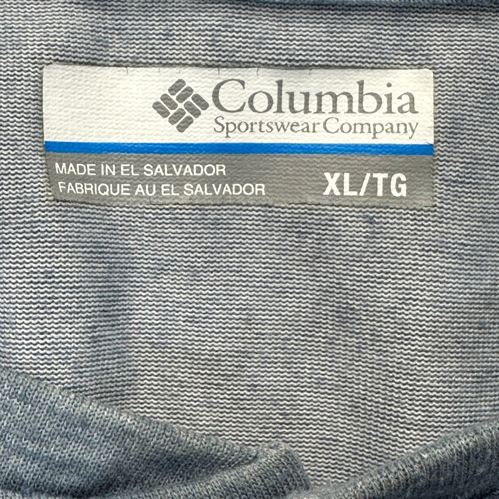 Columbia Henley Shirt Mens XL Blue Omni-Wick Long Sleeve Heathered  Outdoor - Picture 11 of 11